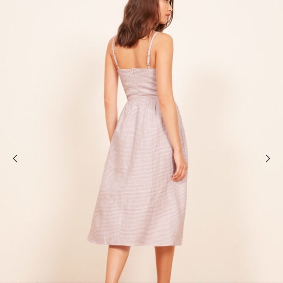 NWT Reformation Thelma midi dress Jane check 10 - Picture 8 of 8